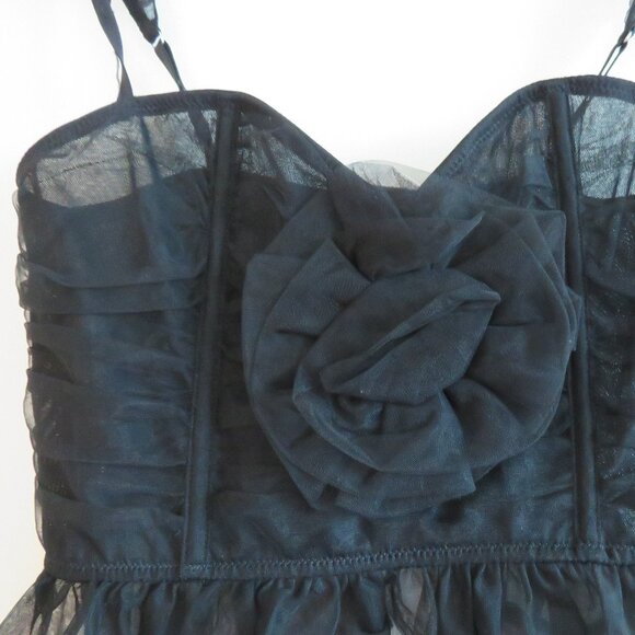 URBAN OUTFITTERS OUT FROM UNDER Rosabelle Tulle Rose Corset Black Whimsigoth NWT - Picture 3 of 14